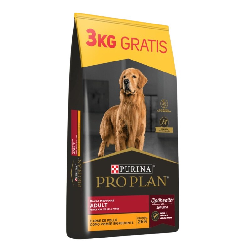 PRO PLAN ADULTO RAZA MEDIANA 15 KG + 3 KG PRO PLAN ADULTO RAZA MEDIANA 15 KG + 3 KG