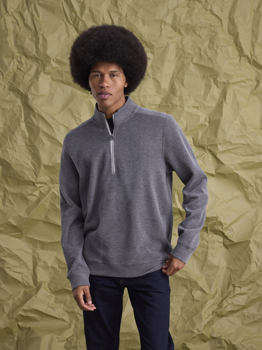 FLEECE BASTIA - GRIS OSCURO MELANGE 