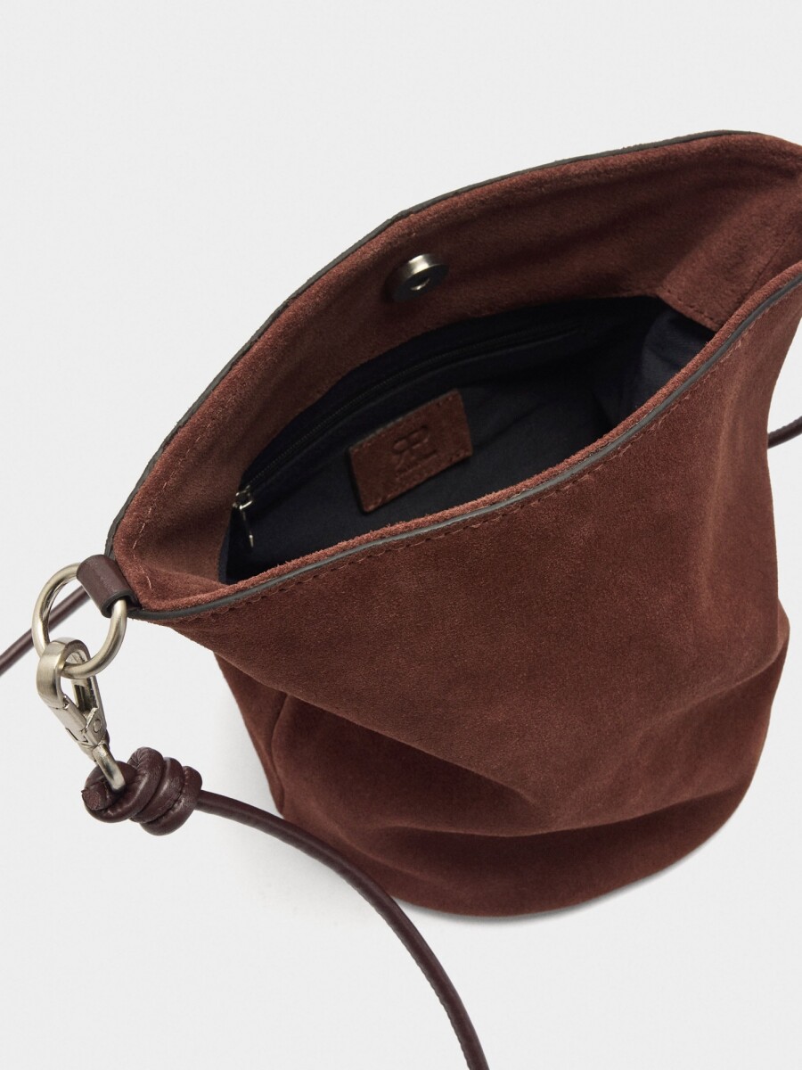 Bolso Bucket De Piel Con Bandolera burdeos