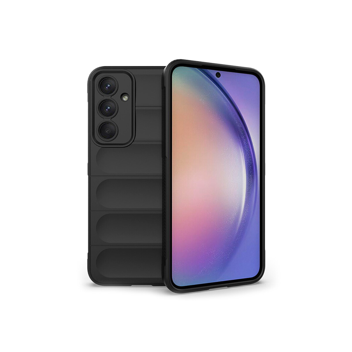 Protector para Samsung Galaxy A35 engomado con textura negro 