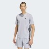 Remera Adidas Workout Essentials Base 3 Rayas Gris
