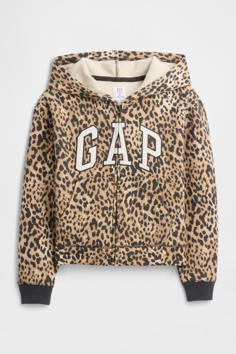 Canguro Logo Gap Con Cierre Niña Leopard
