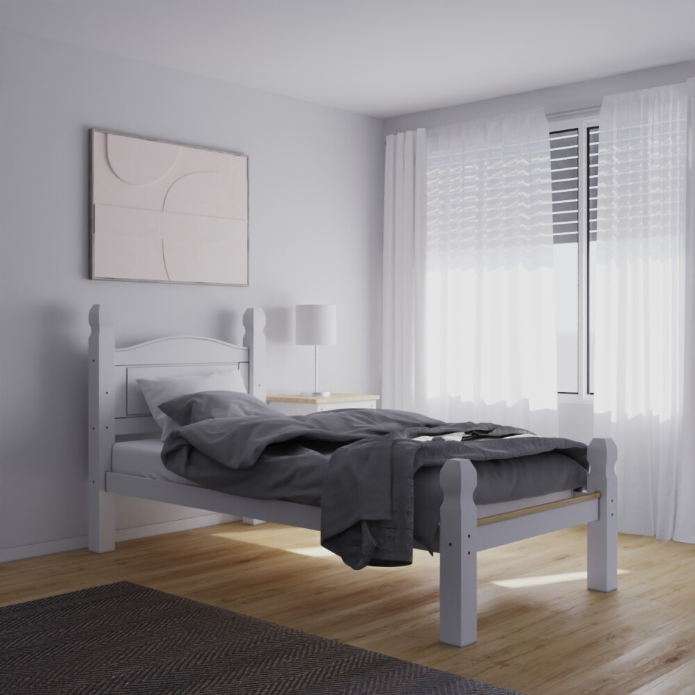 Cama 1 Plaza Madera Maciza Linea Mexicana Cama 1 Plaza Madera Maciza Linea Mexicana