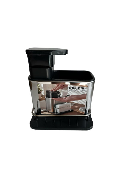 DISP JABON Y PORTA ESPONJA 18x13x18CM NEGRO DISP JABON Y PORTA ESPONJA 18x13x18CM NEGRO