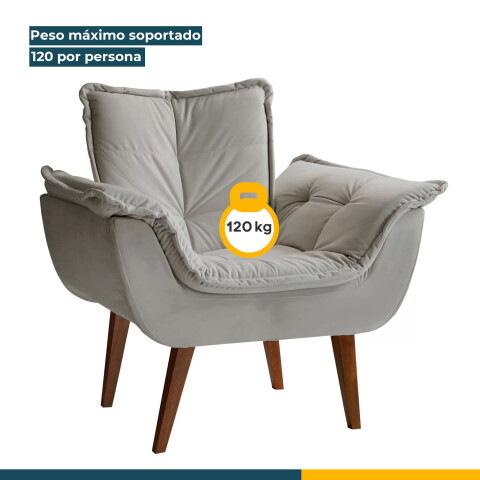 SILLON Butaca EROS Poltrona con asiento y espaldar de espuma revestido en terciopelo - Jolie Prata SILLON Butaca EROS Poltrona con asiento y espaldar de espuma revestido en terciopelo - Jolie Prata