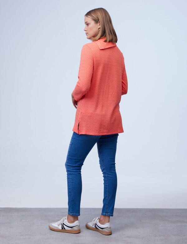 Blusa Cuello Volcado CORAL