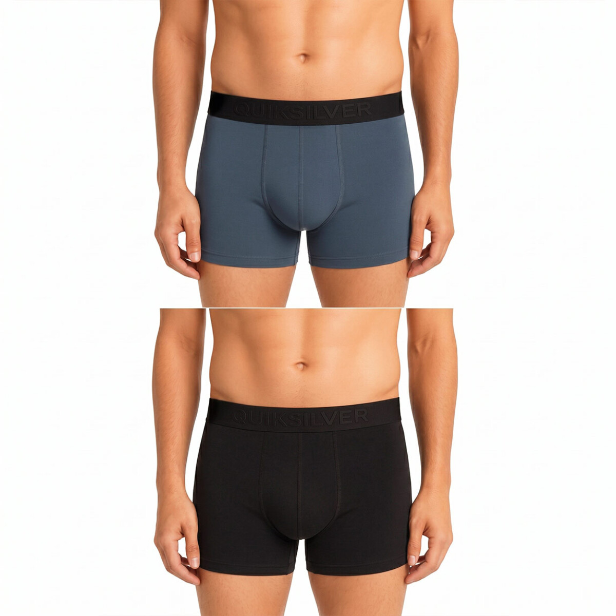 Quiksilver Pack 3 Boxers Hombre - Negro, Azul, Verde Militar 