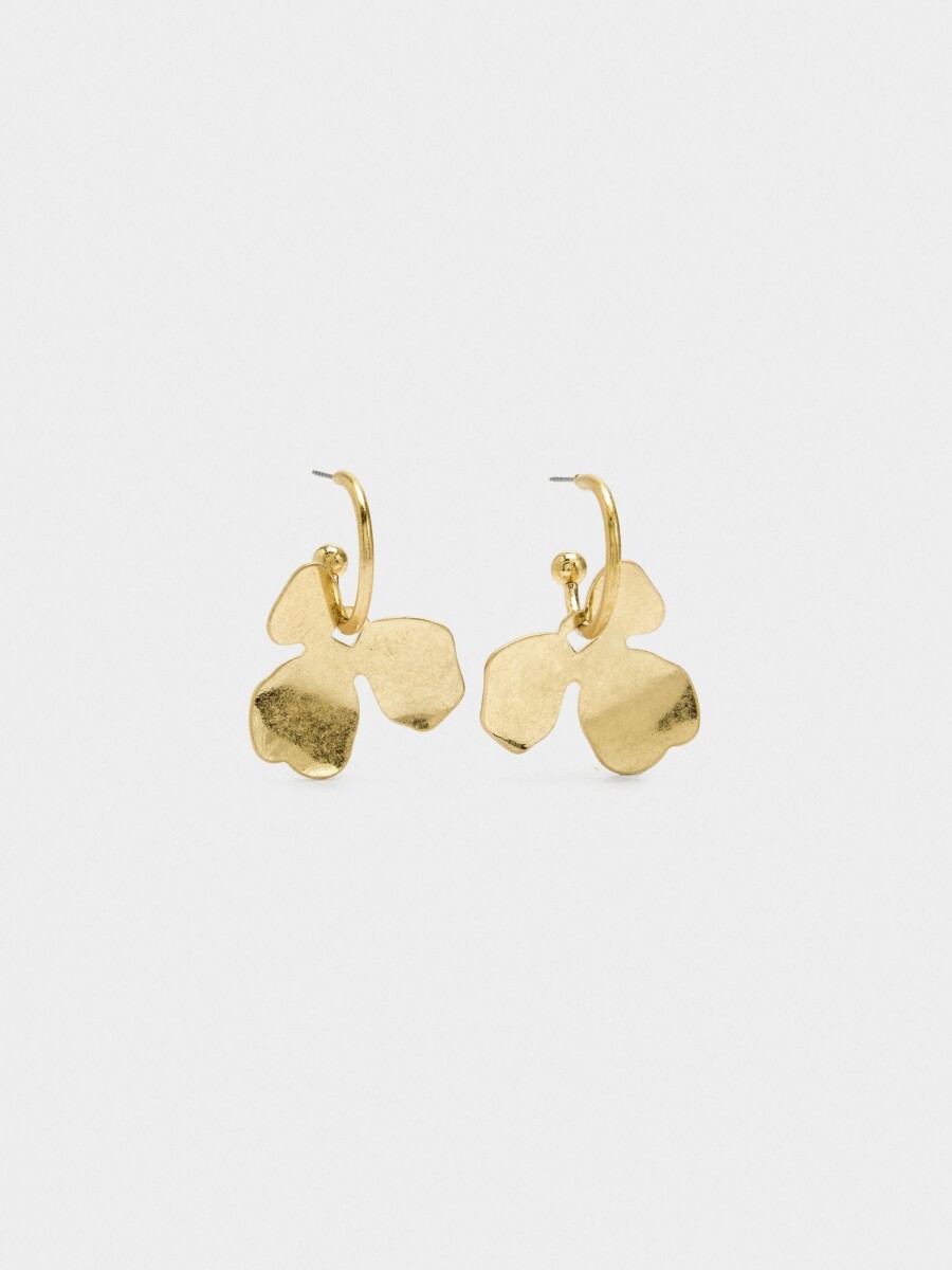 Aros Con Flor dorado