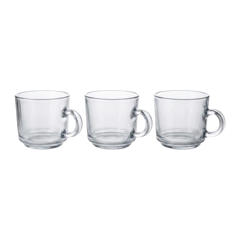 JGO DE TAZA VIDRIO 190ML 3PZAS Unica
