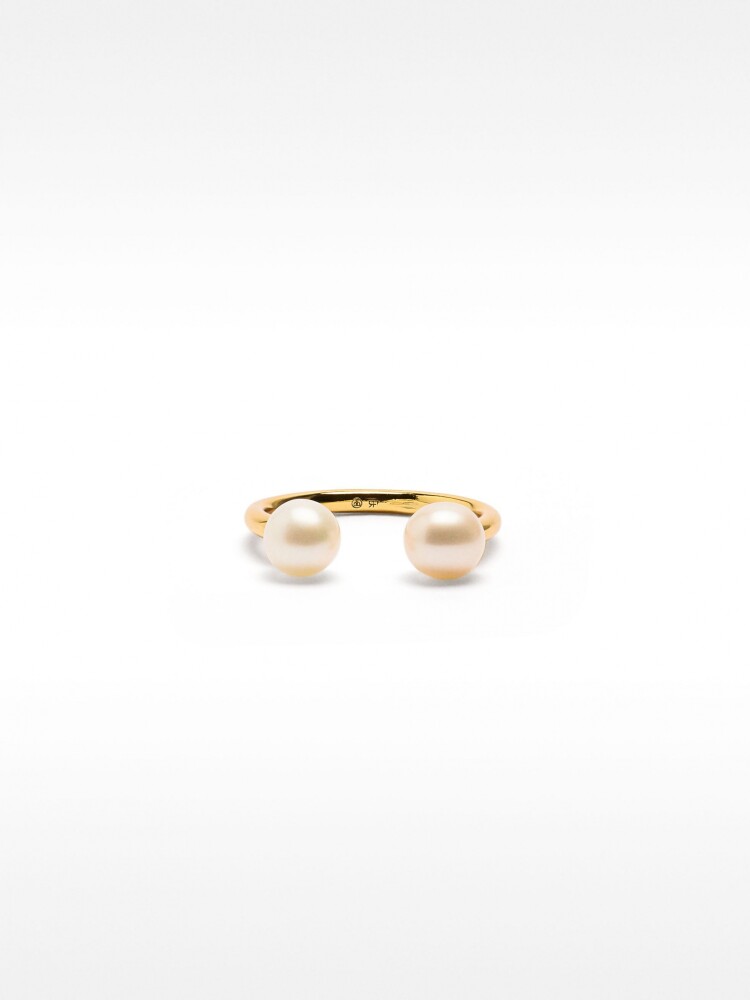 Anillo De Plata 925 Sterling Silver Pearl dorado