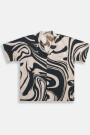 CAMP-COLLAR BOXY SHIRT Marble Black