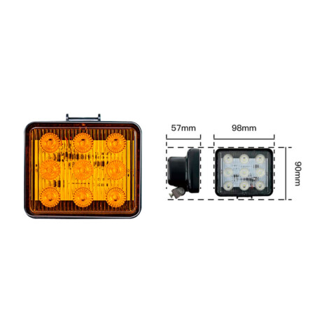 FARO LED - FARO LED TRABAJO 9,8X9 12-80V AMBAR - FARO LED - FARO LED TRABAJO 9,8X9 12-80V AMBAR -