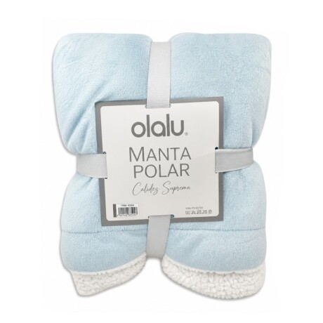 Frazada Polar con Corderito 2 Plazas Lisa REF.HM0538 CELESTE