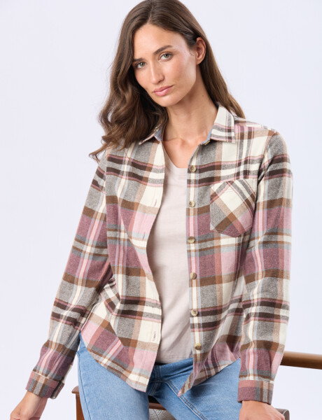 CAMISA VIYELA CUADROS Marron