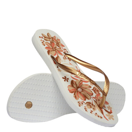 Sandalias de Mujer Havaianas Slim Organic Blanco - Dorado
