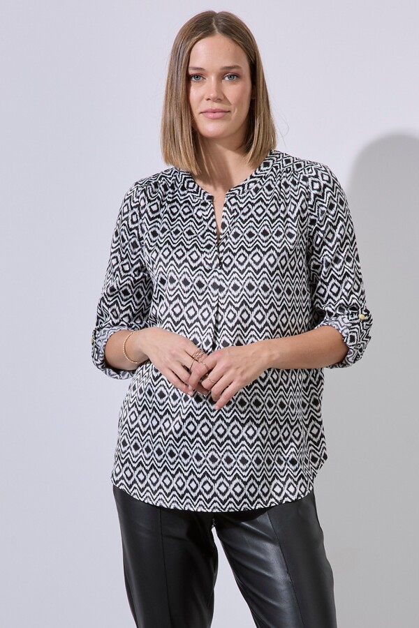 Blusa Printed NEGRO/BLANCO