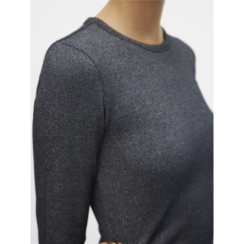 VMCHLOE LS LUREX SHORT TOP JRS CORE-20 1 Black/Detail SILVER L