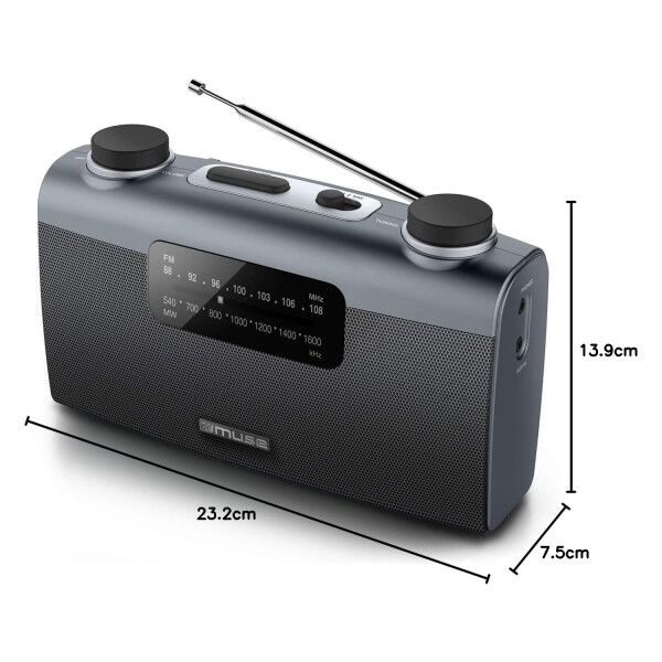 Radio Portátil Muse M058r Doble Banda Ac Dc Pilas RADIO PORTATIL MUSE M058R