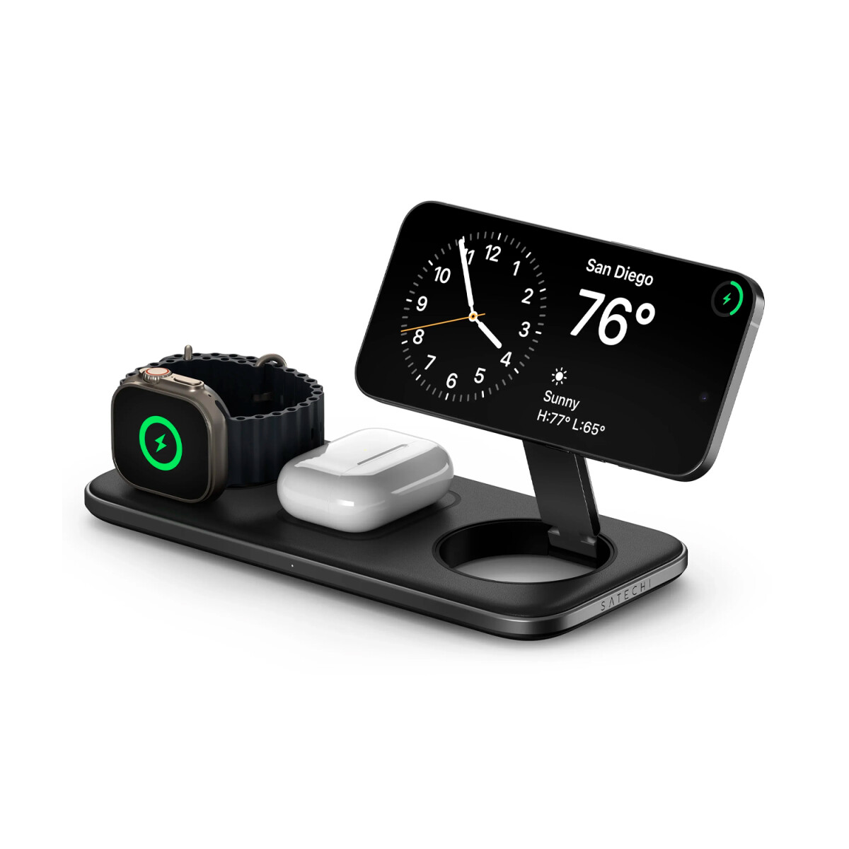 Satechi Qi2 Base de carga inalámbrica 3 en 1 - Plugs A/C/G 
