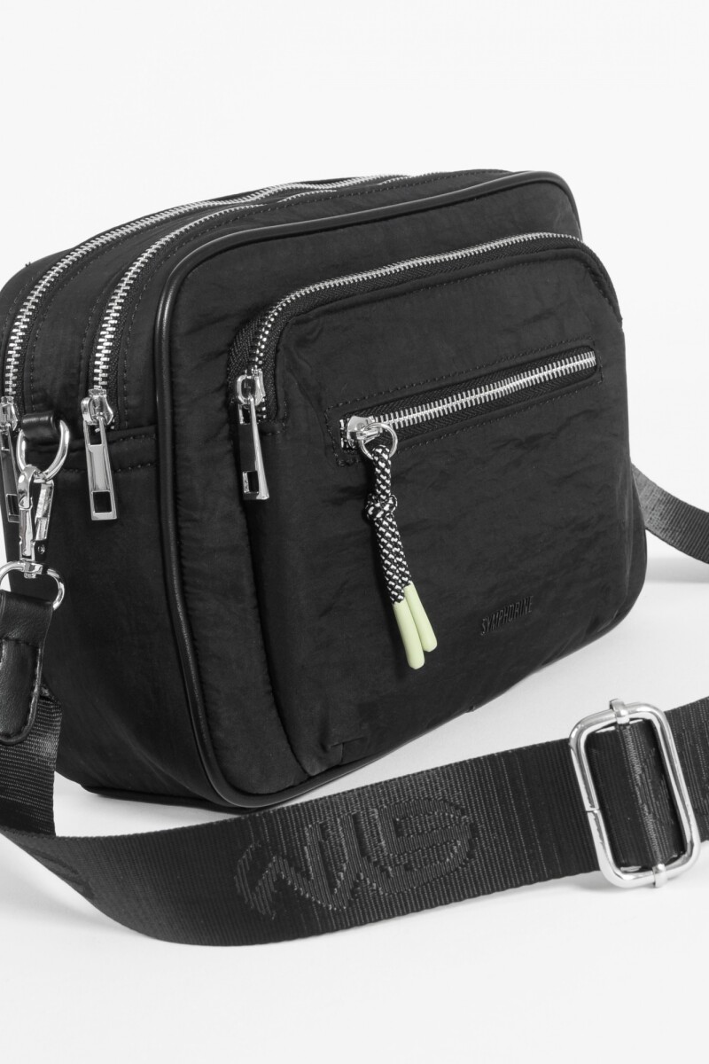 Bandolera múltiples cierres cordón negro