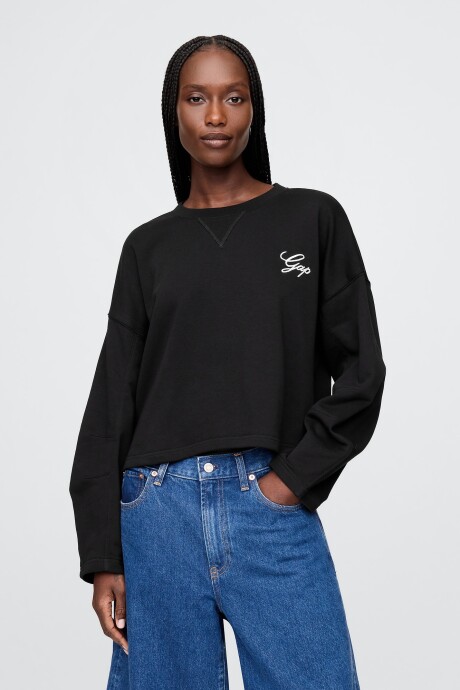 Canguro Logo Gap Sin Felpa Mujer True Black