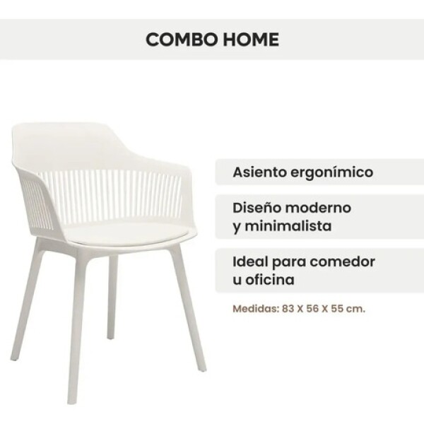Silla Comedor Cocina Aurora Marcela Nórdica Apoyabrazos 83Cm Beige 1