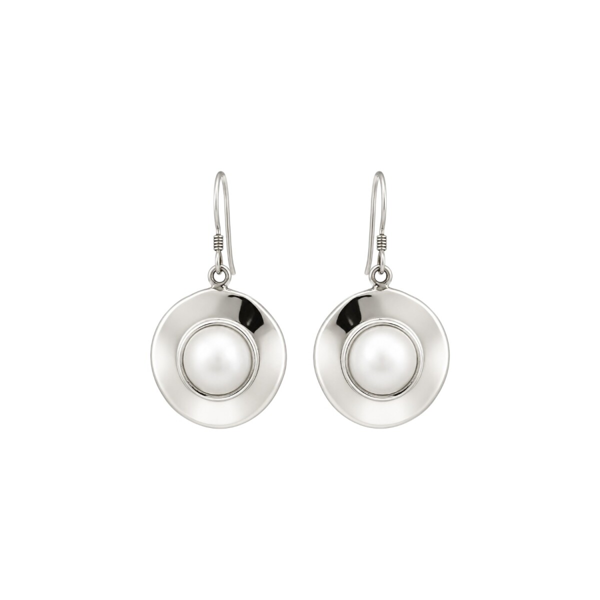 Caravanas círculo nacar - plata 925 - nacar - CA8442 - conpiedra 