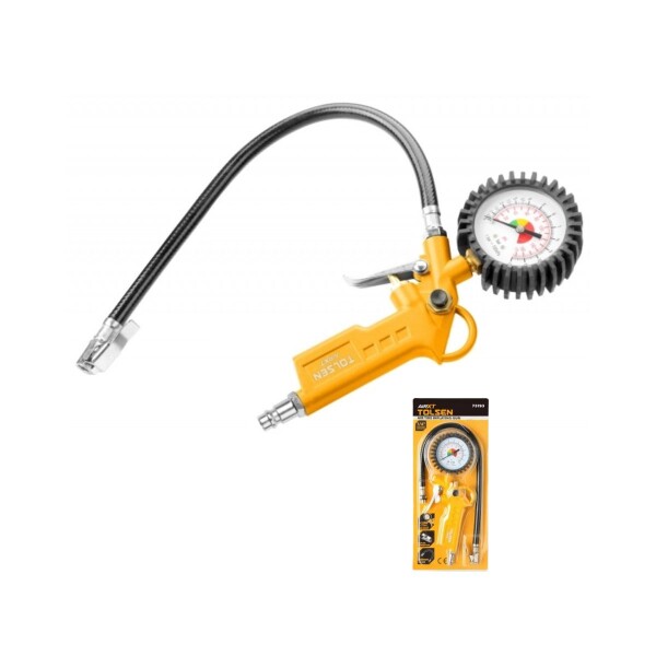 PISTOLA INFLADORA MANOMETRO DIAL 0-12BAR TOLSEN Pistola Infladora Manometro Dial 0-12bar Tolsen