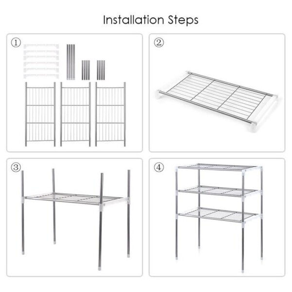 Organizador Rack Sobre Mesada Cocina Microondas 3 Niveles Organizador Rack Sobre Mesada Cocina Microondas 3 Niveles