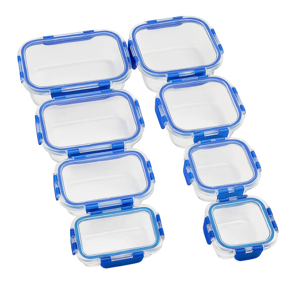 Set de 8 Recipientes de Vidrio Herméticos IMBACK IBK-HMJ050 | Cierre Antifugas, Vidrio Borosilicato BPA Set de 8 Recipientes de Vidrio Herméticos IMBACK IBK-HMJ050 | Cierre Antifugas, Vidrio Borosilicato BPA