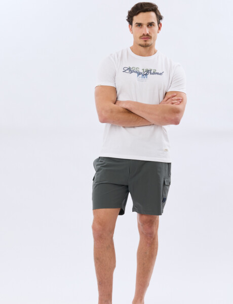 SHORT CARGO DE BAÑO LISO Verde