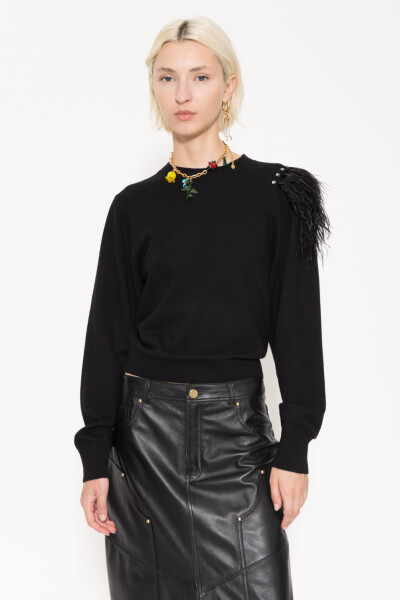 SWEATER FEATHERS Negro