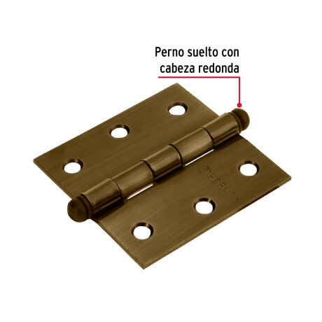 BISAGRA CAB.REDONDA.AC.BRONCE.ANTIG.2½ X2½ HERMEX BC-252R N/a