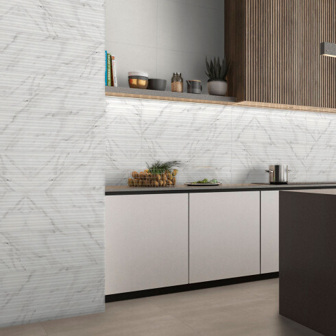 Ceramica Gris Marmol Mate 25X75Cm Decorado 000