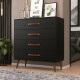 Cómoda Cajonera Padua 4 Cajones Blanca Negro