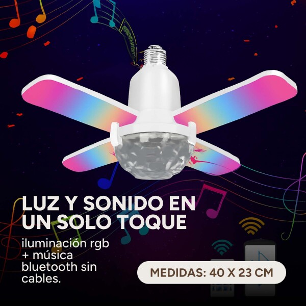 Lampara Led Colores Blutooth Música Parlante Control Luz Rgb Color Blanco