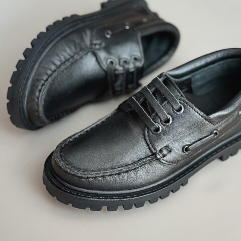 Leñador De Cuero Cosido Negro