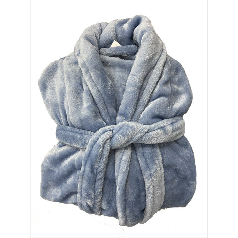 Bata de Cama Microfibra Home Class Talle P al XG AZUL PIEDRA