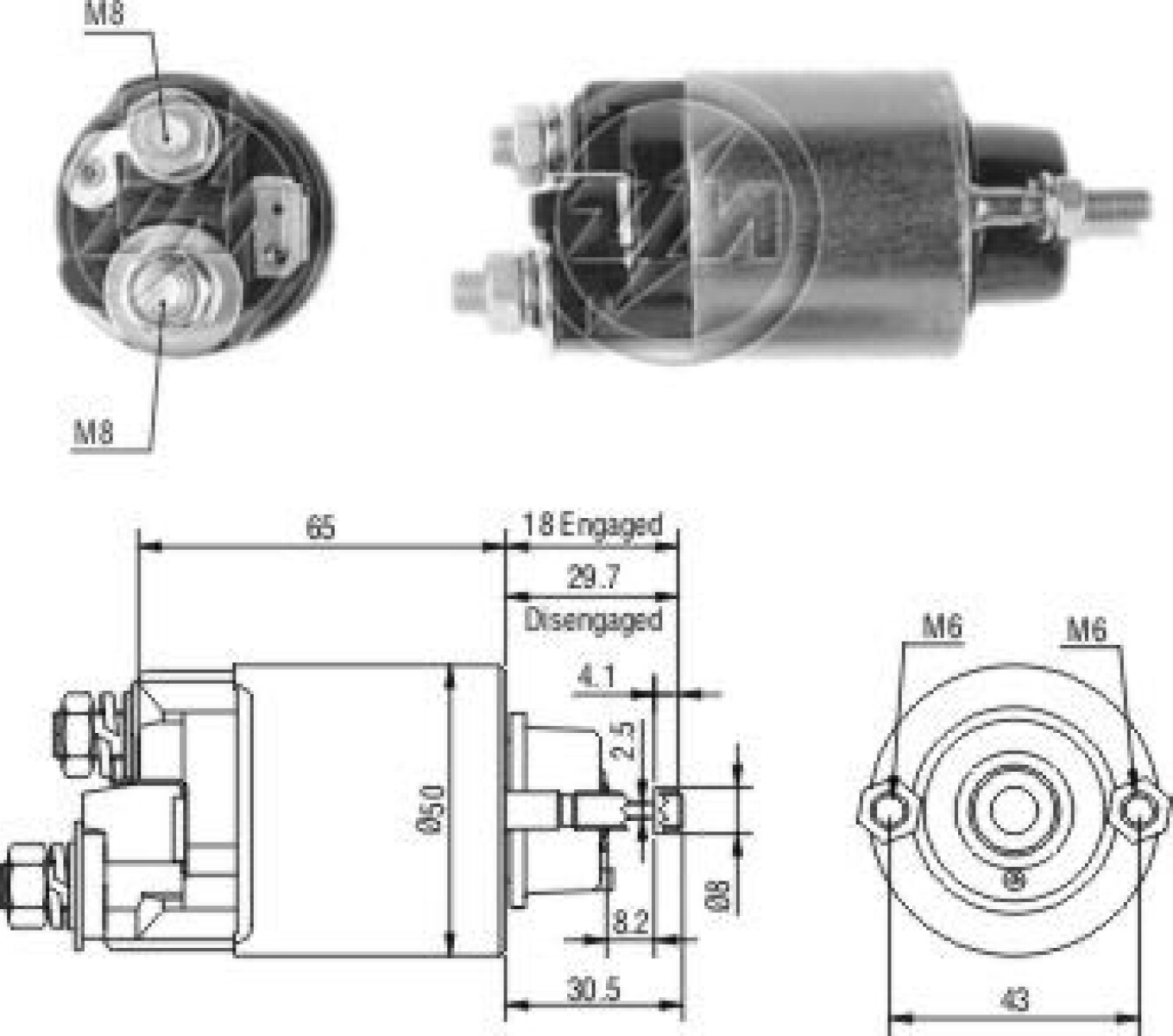 AUTOMATICO DE ARRANQUE - M.FERGUSON KUBOTA 12V NIPONDENSO ZM 