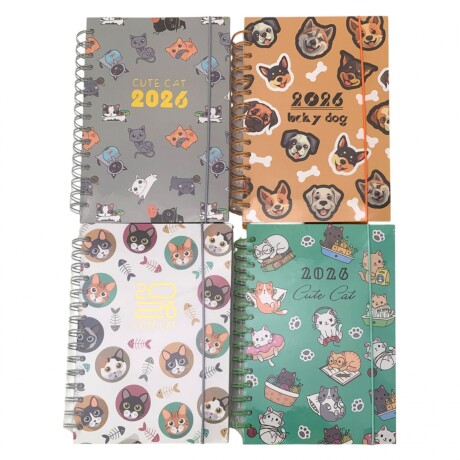 Agenda Flip 2026 HS0974 Cat con Espiral Varios Modelos 001