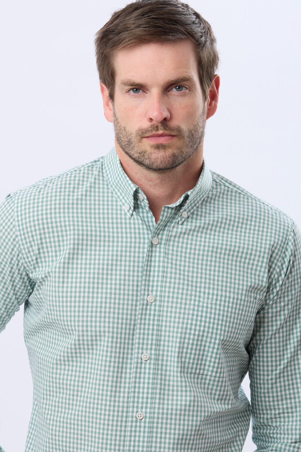 CAMISA CUADROS MANGA LARGA Verde