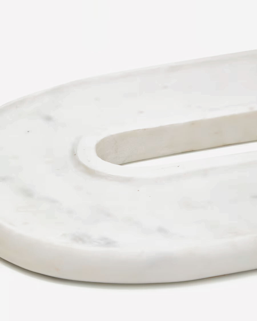 Tabla de servir Morel de mármol blanco