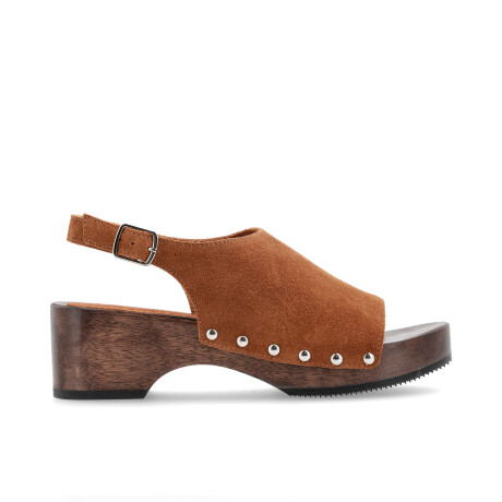 SANDALIAS VENET - CUERO CLOG MARRON