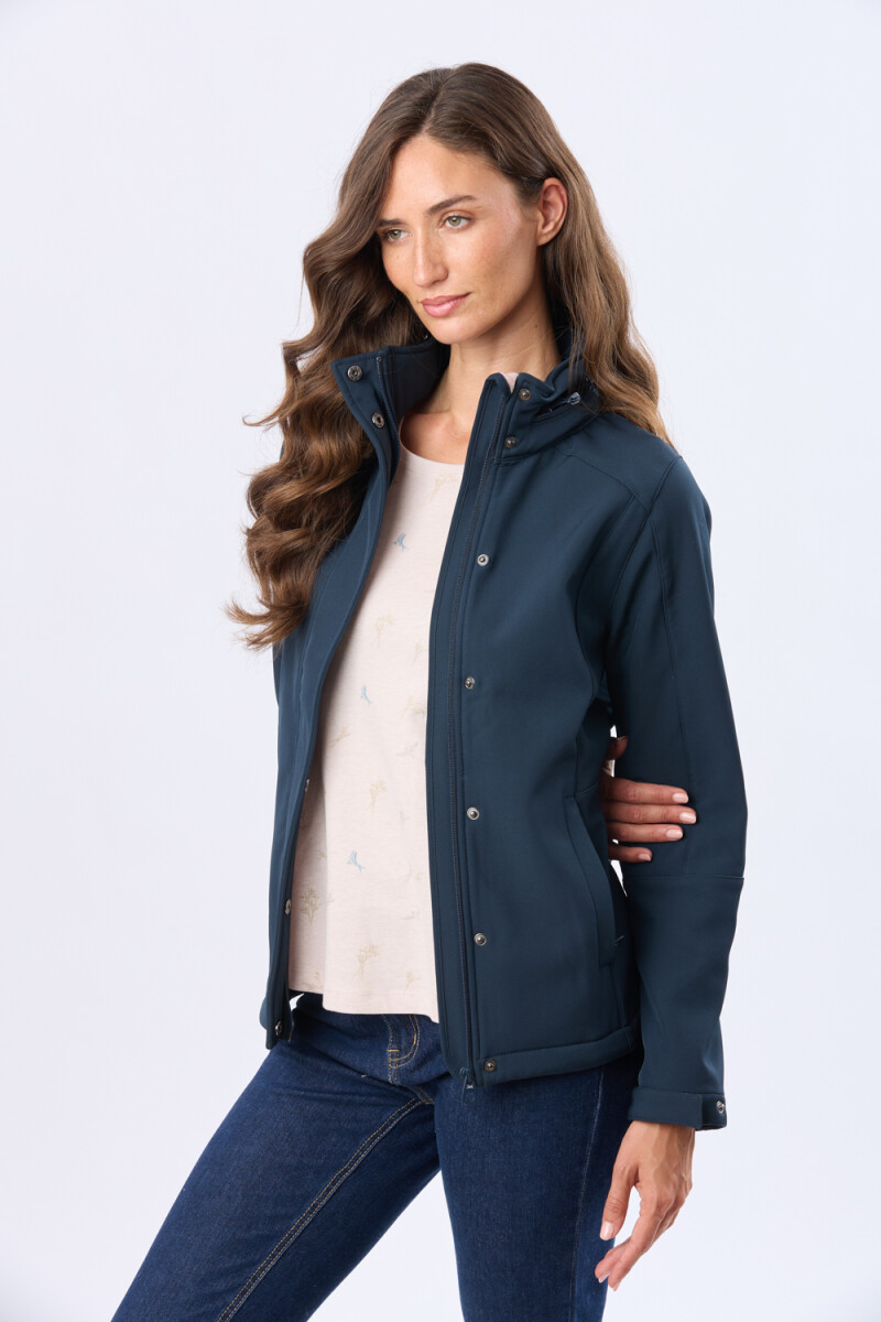 CAMPERA DE NEOPRENO CON CAPUCHA - Azul 