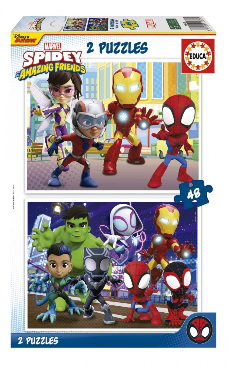 Puzzle Educa 2 en 1 Spidey & His Amazing Friends 48 Piezas c/u 