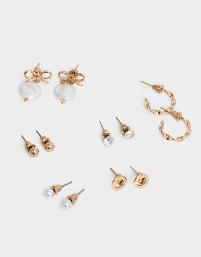 Aros Sets Con perlas Set De Aros Con Perlas - Dorado