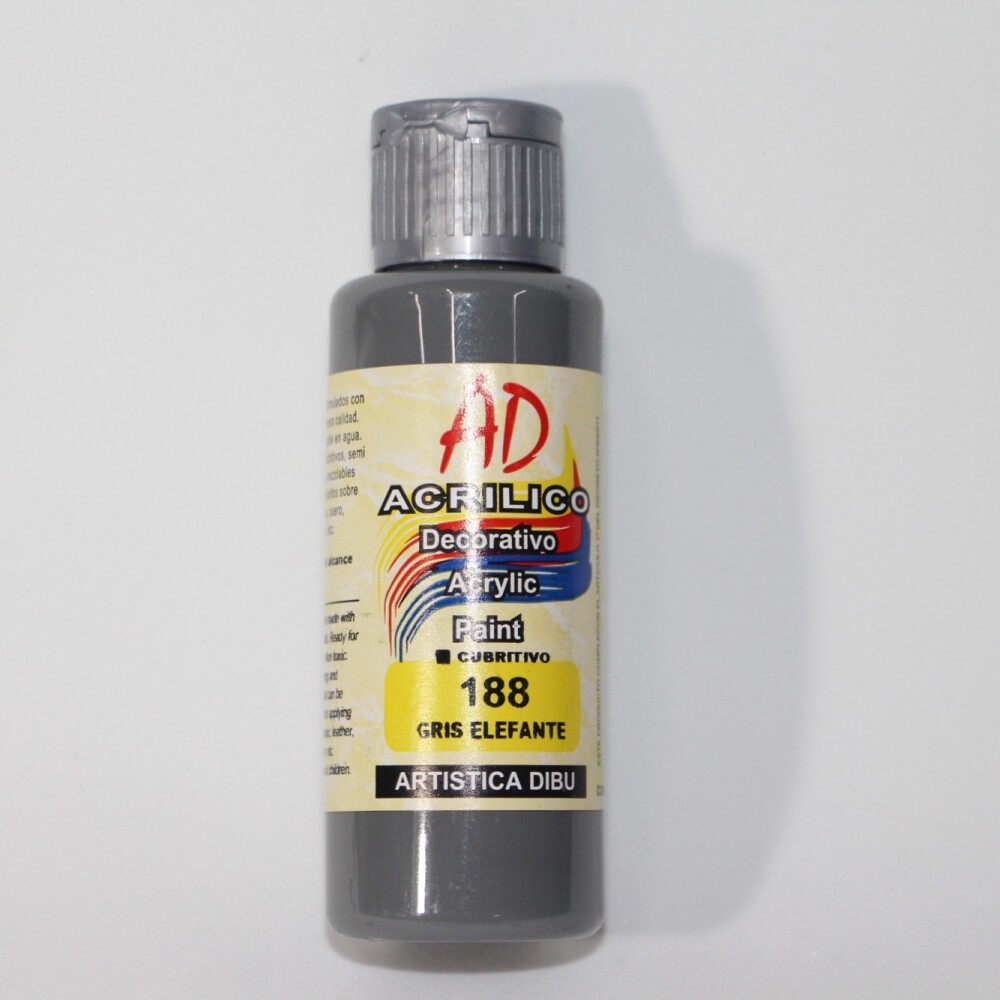 PINTURA ACRILICA ARTISTICA DIBU 60 ML. DIFERENTES COLORES COLOR GRIS ELEFANTE 188
