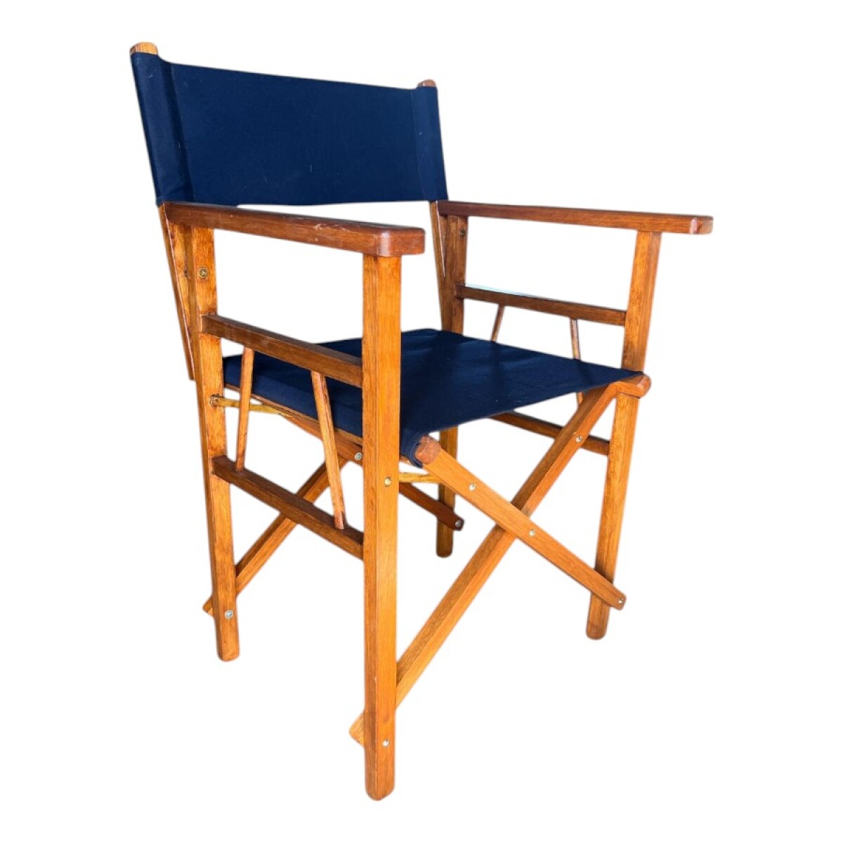 Silla director madera y lona - Azul 