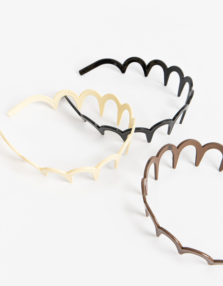 Vinchas Sets Acrilico Set De Vinchas Rígidas Wavy - Combinacion Tricolor