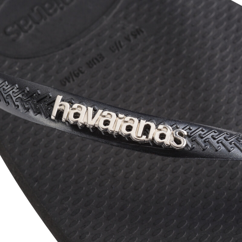 Sandalias Havaianas Sl Sq Logo Met FC Mujer Negro/plata